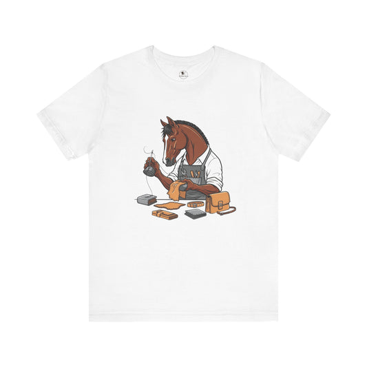 Equestrian Unisex Tee - Funny Horse Shirt for Animal Enthusiasts, Perfect Gift for Horse Lovers - ArtOm_farm™ LEATHER