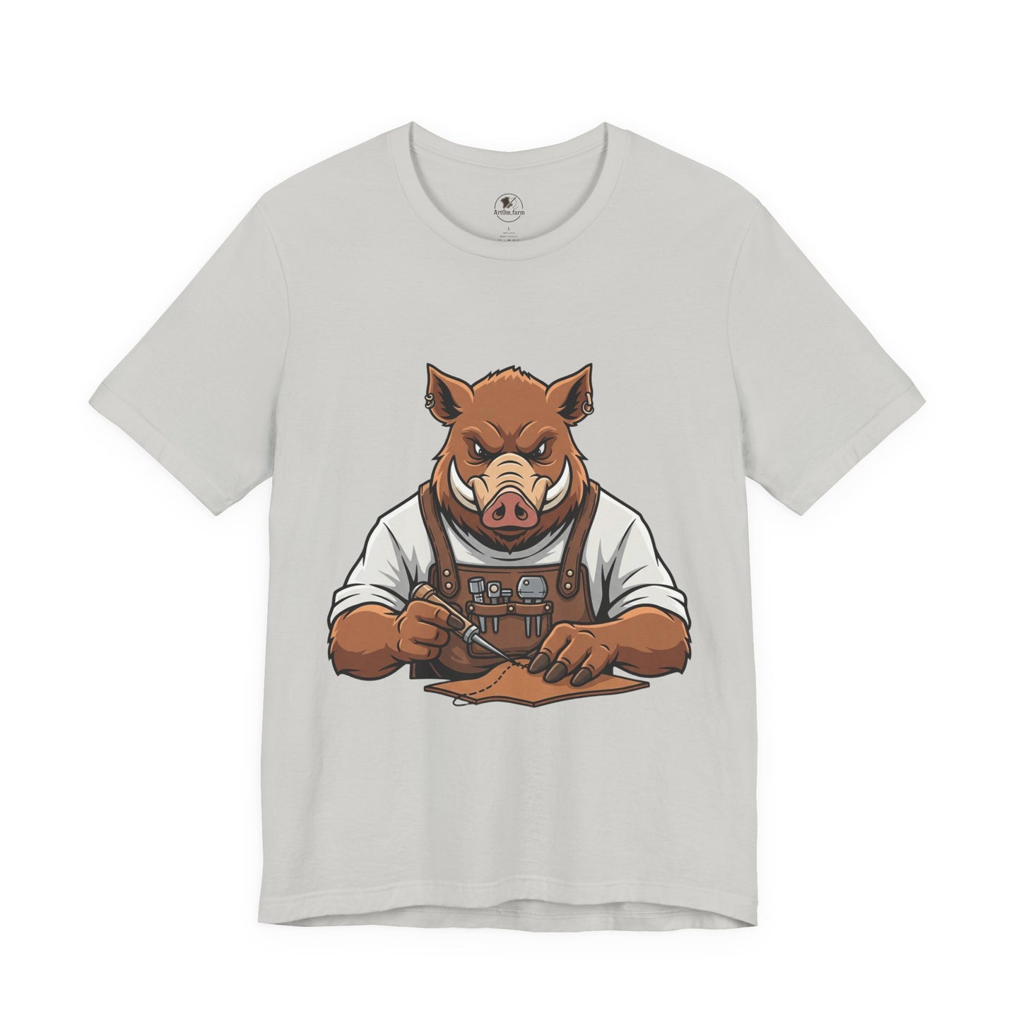 Crafty Pig Graphic Shirt - Fun Unisex Tee for Animal Lovers, Casual Birthday Apparel, and Funny Gift - ArtOm_farm™ LEATHER 
