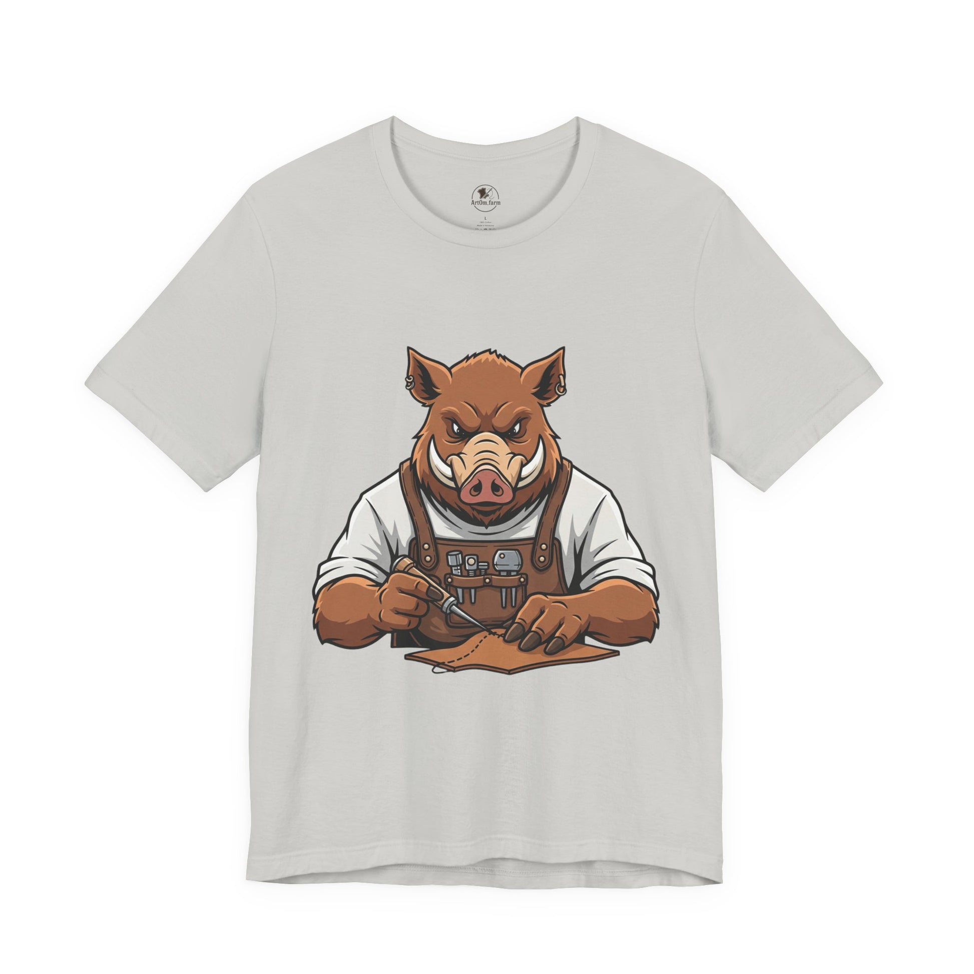 Crafty Pig Graphic Shirt - Fun Unisex Tee for Animal Lovers, Casual Birthday Apparel, and Funny Gift - ArtOm_farm™ LEATHER 