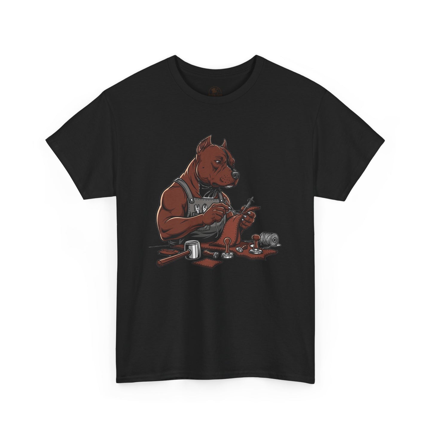 Artistic Dog Lover Tee - Casual Graphic T-Shirt for Pet Owners, Ideal Gift for Birthdays and Holidays - ArtOm_farm™ LEATHER
