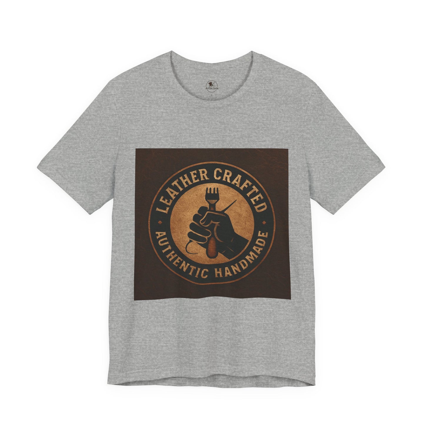 Leather Crafted Unisex Tee - Authentic Handmade Shirt for Casual Wear and Unique Artisan Gift - ArtOm_farm™ LEATHER