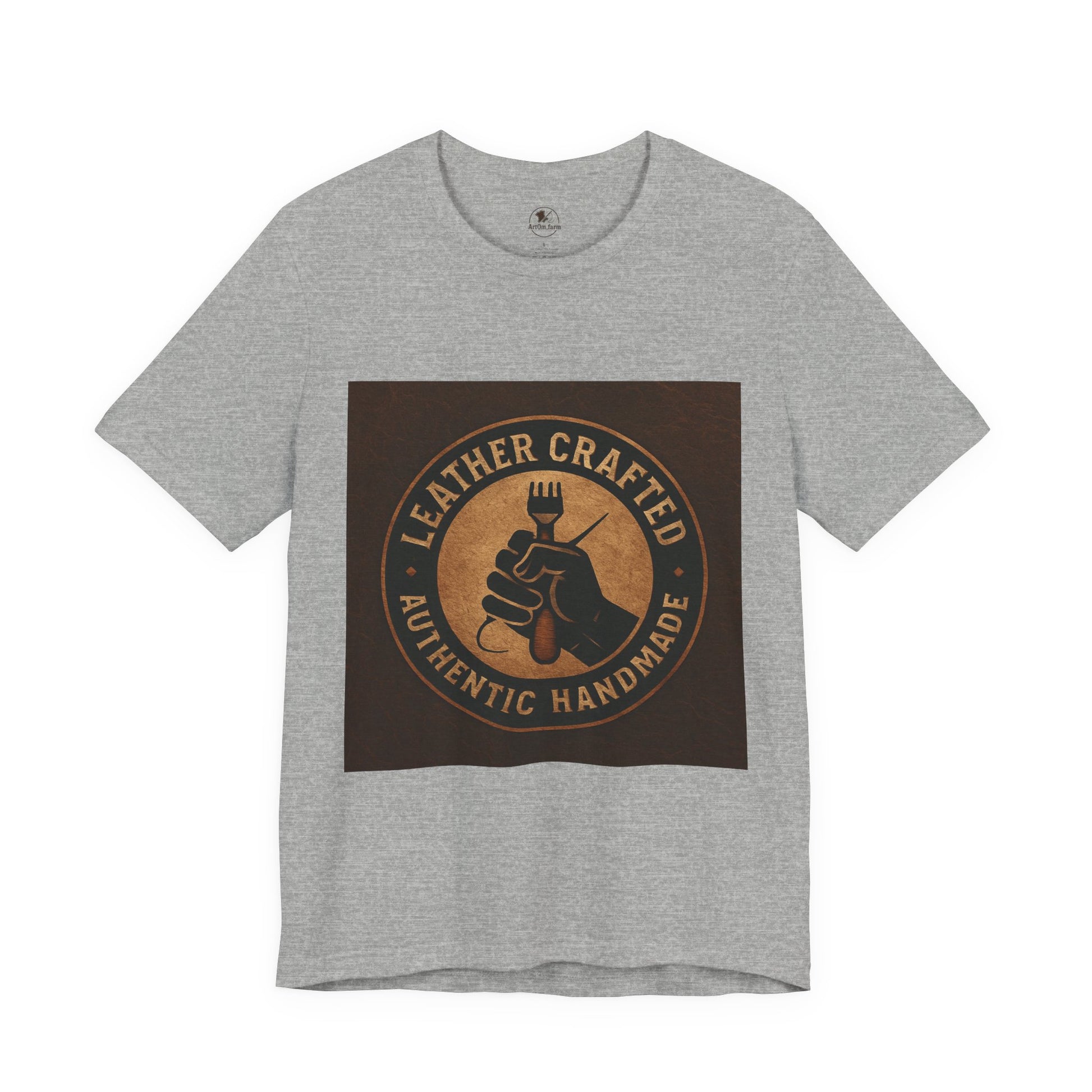 Leather Crafted Unisex Tee - Authentic Handmade Shirt for Casual Wear and Unique Artisan Gift - ArtOm_farm™ LEATHER