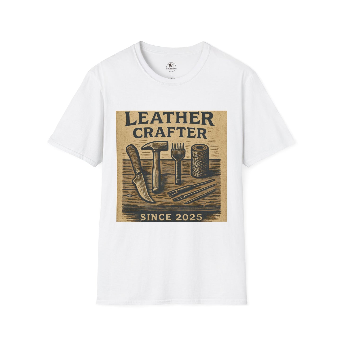 Leatherworking T-Shirt for Enthusiasts, Unisex Softstyle Tee for Craft Workshops and Holidays, Durable and Stylish Gift - ArtOm_farm™ LEATHER