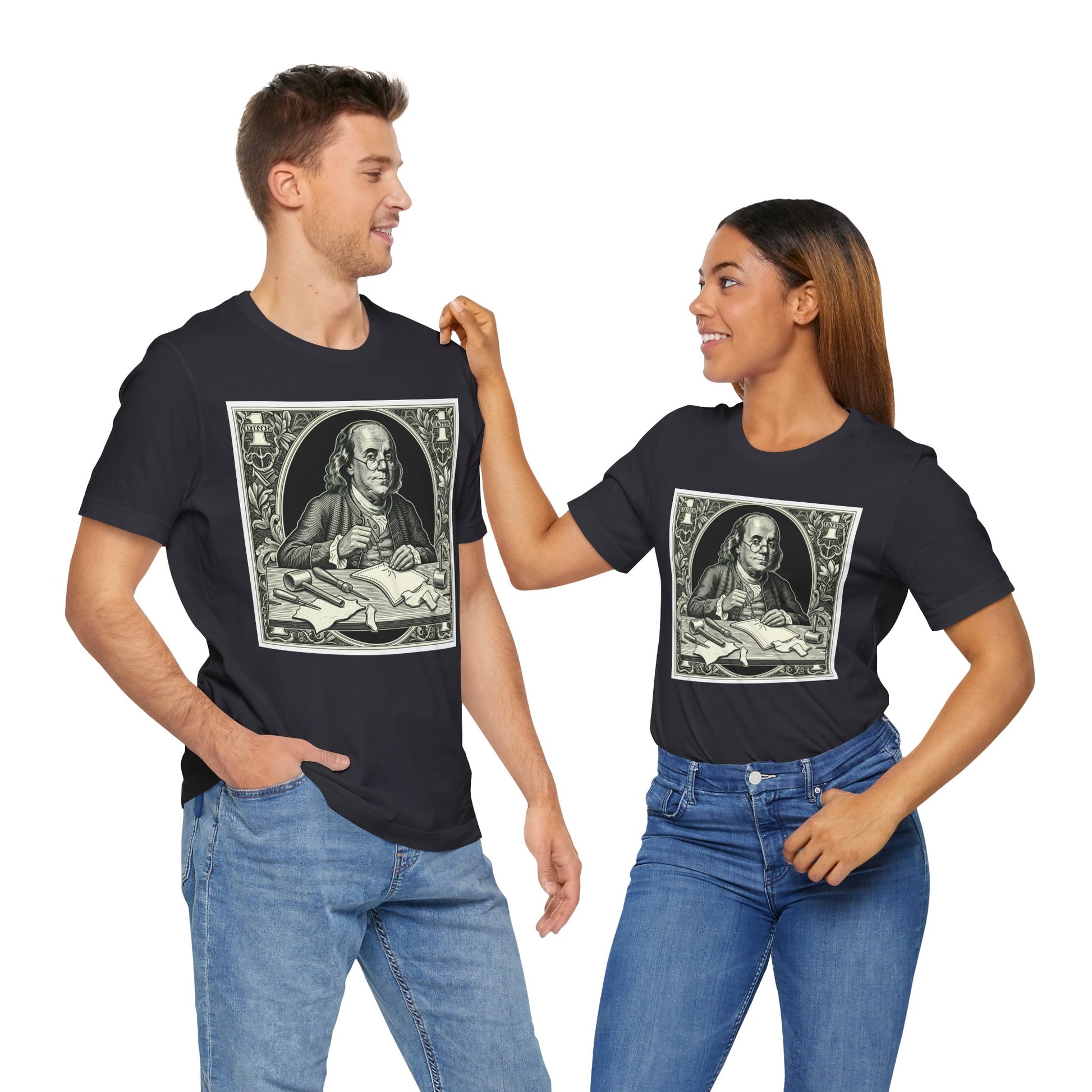 Benjamin Franklin Vintage Tee - Unisex Short Sleeve Shirt Perfect for History Lovers and Unique Teacher Gifts - ArtOm_farm™ LEATHER 