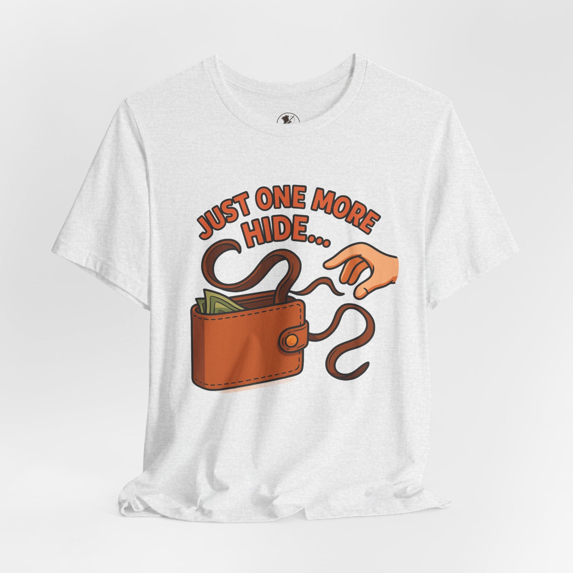 Funny Money Hide T-Shirt - Unisex Jersey Tee for Finance Lovers, Humorous Gift for Casual Wear, Perfect for Birthdays and Holidays - ArtOm_farm™ LEATHER 