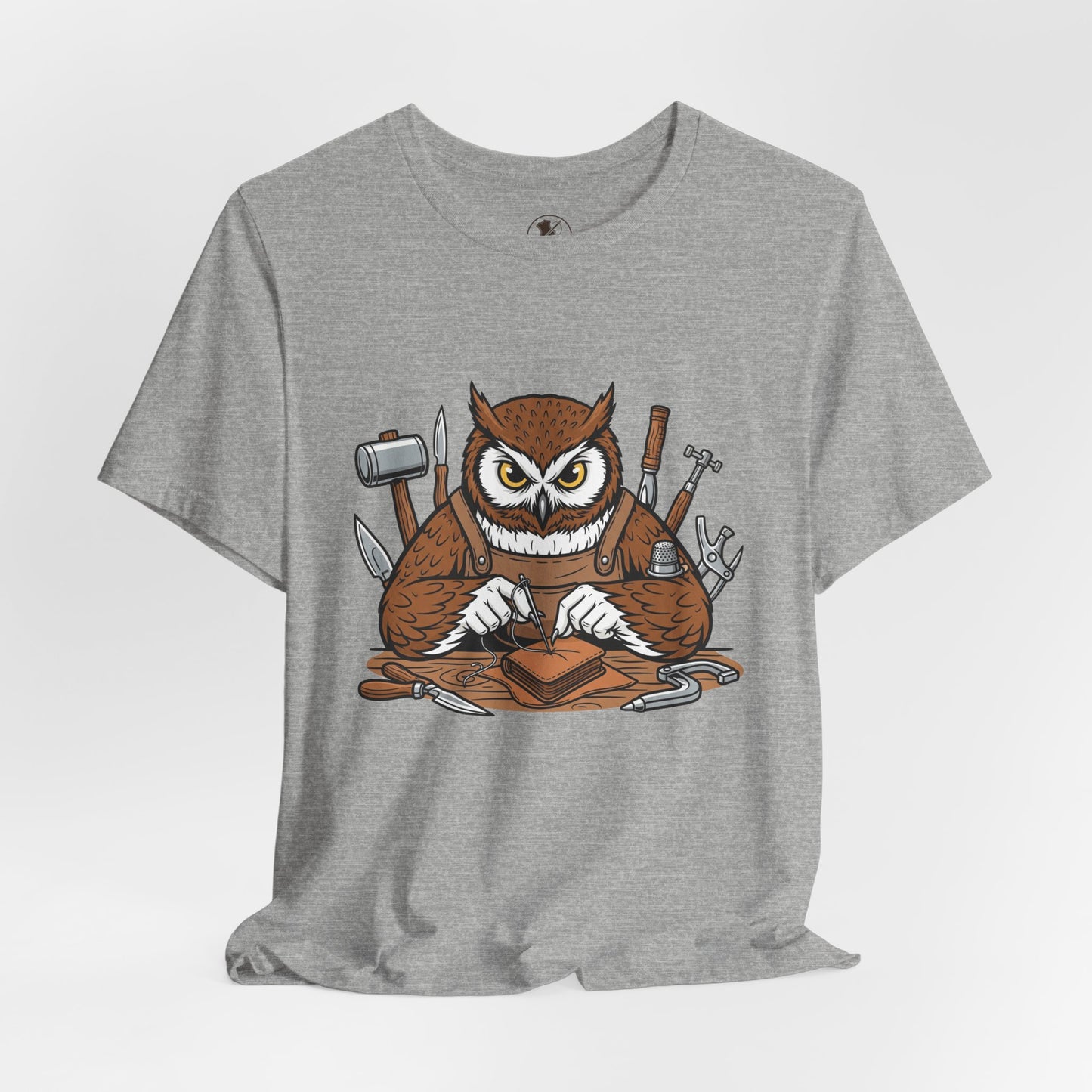 Owl Artisan Tee - Perfect Gift for Craft Lovers and Nature Enthusiasts, Handmade Casual Wear - ArtOm_farm™ LEATHER 