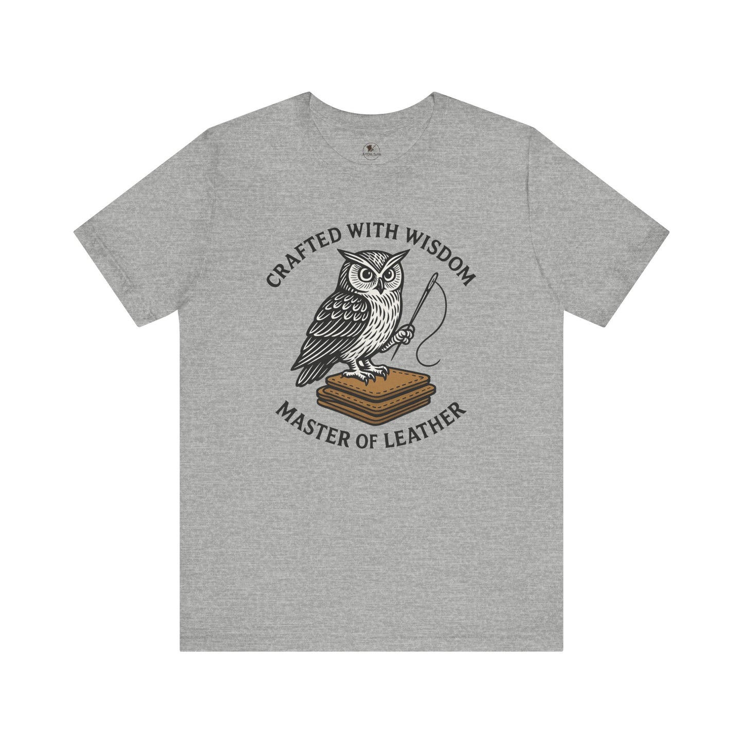 Wise Owl Unisex Tee - Unique Animal Design, Eco-Friendly Apparel for Crafters and Style Enthusiasts - ArtOm_farm™ LEATHER