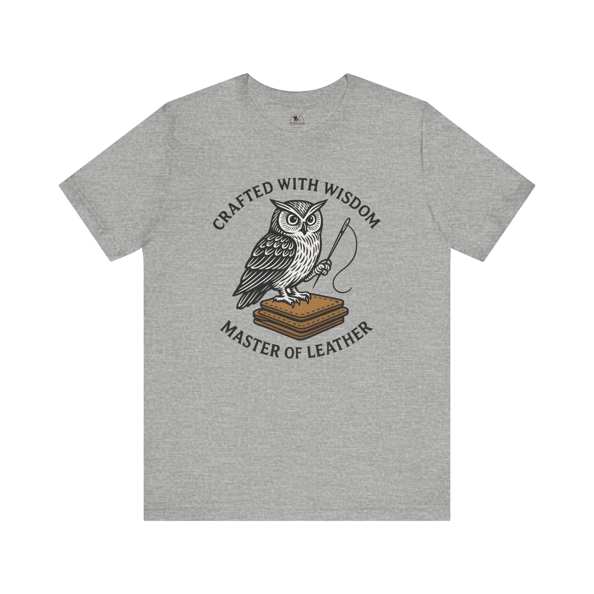 Wise Owl Unisex Tee - Unique Animal Design, Eco-Friendly Apparel for Crafters and Style Enthusiasts - ArtOm_farm™ LEATHER