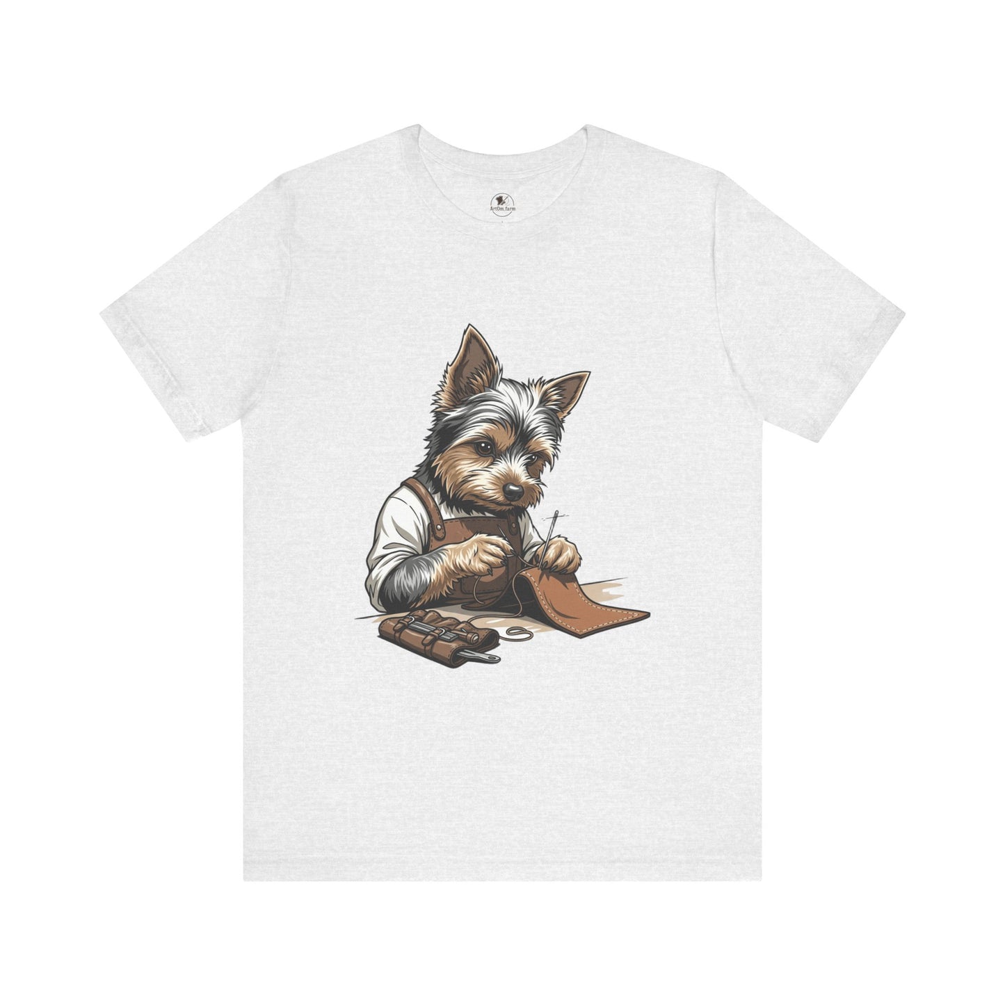 Crafty Canine T-Shirt, Funny Dog Lover Gift, Cute Animal Tee for Pet Owners, Casual Wear for Artisan Friends - ArtOm_farm™ LEATHER