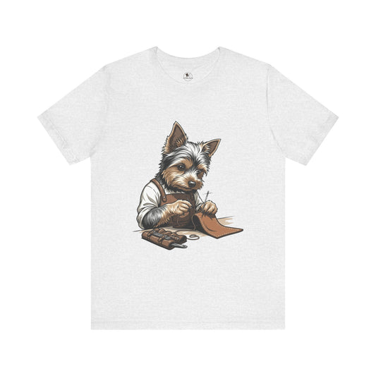 Crafty Canine T-Shirt, Funny Dog Lover Gift, Cute Animal Tee for Pet Owners, Casual Wear for Artisan Friends - ArtOm_farm™ LEATHER