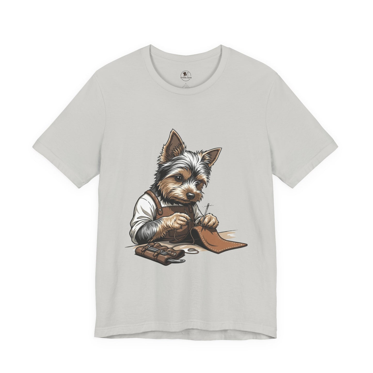 Crafty Canine T-Shirt, Funny Dog Lover Gift, Cute Animal Tee for Pet Owners, Casual Wear for Artisan Friends - ArtOm_farm™ LEATHER 