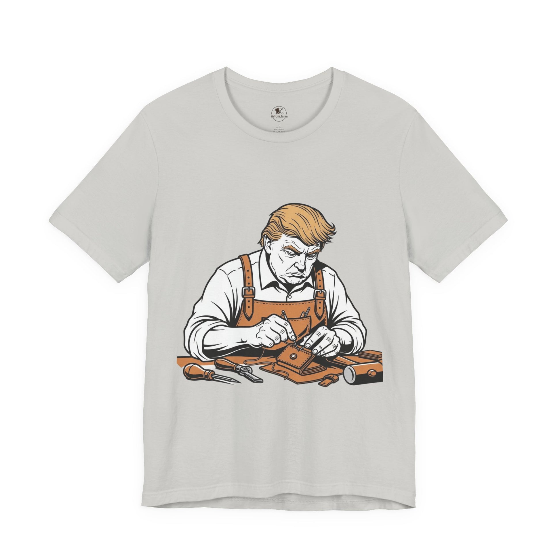 Craftsman Graphic Tee - Workshop T-Shirt for Hobbyists, Unisex Short Sleeve Father's Day Apparel, Artisan Merch - ArtOm_farm™ LEATHER 