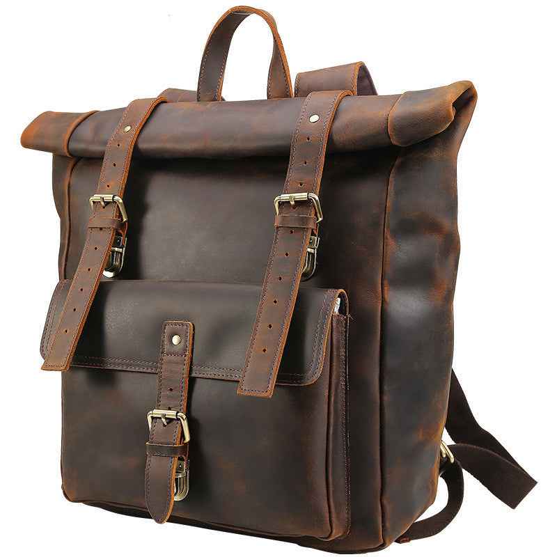 Retro Leather Backpack for Travel and City Adventures