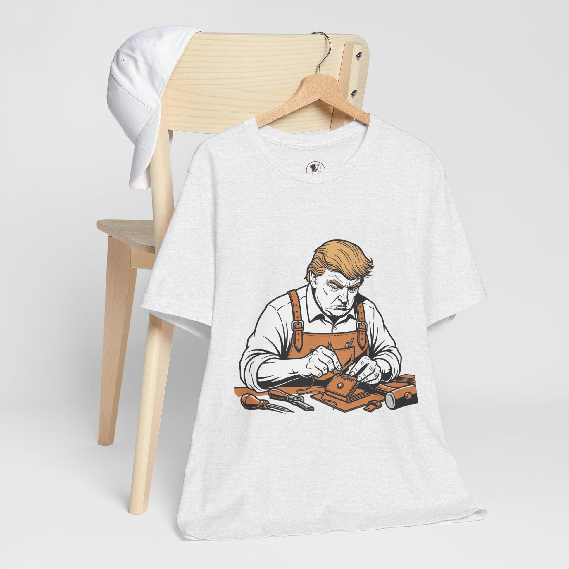 Craftsman Graphic Tee - Workshop T-Shirt for Hobbyists, Unisex Short Sleeve Father's Day Apparel, Artisan Merch - ArtOm_farm™ LEATHER 