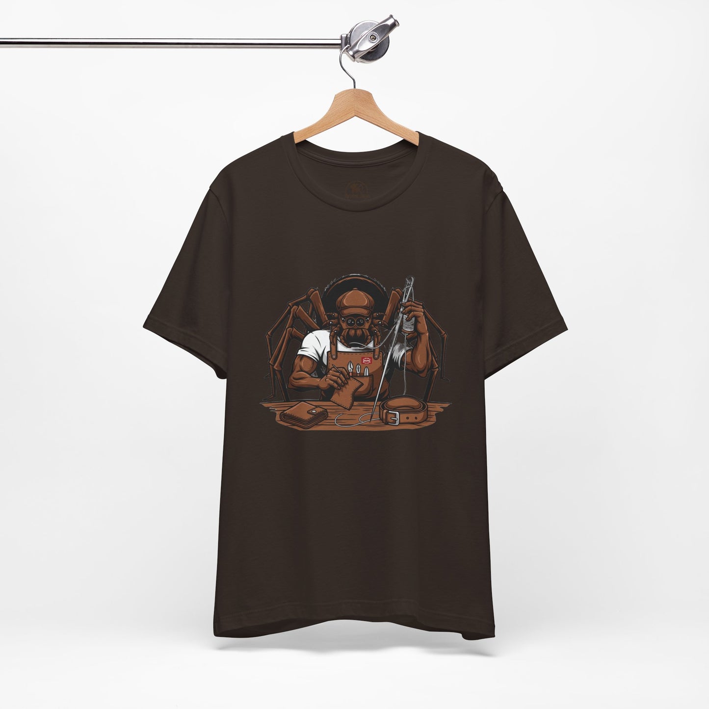 Spider-Man Graphic Tee for Unisex, Fun Short Sleeve Jersey Top, Perfect Gift for Comic Lovers, Casual Wear, Halloween Costume Essential - ArtOm_farm™ LEATHER 