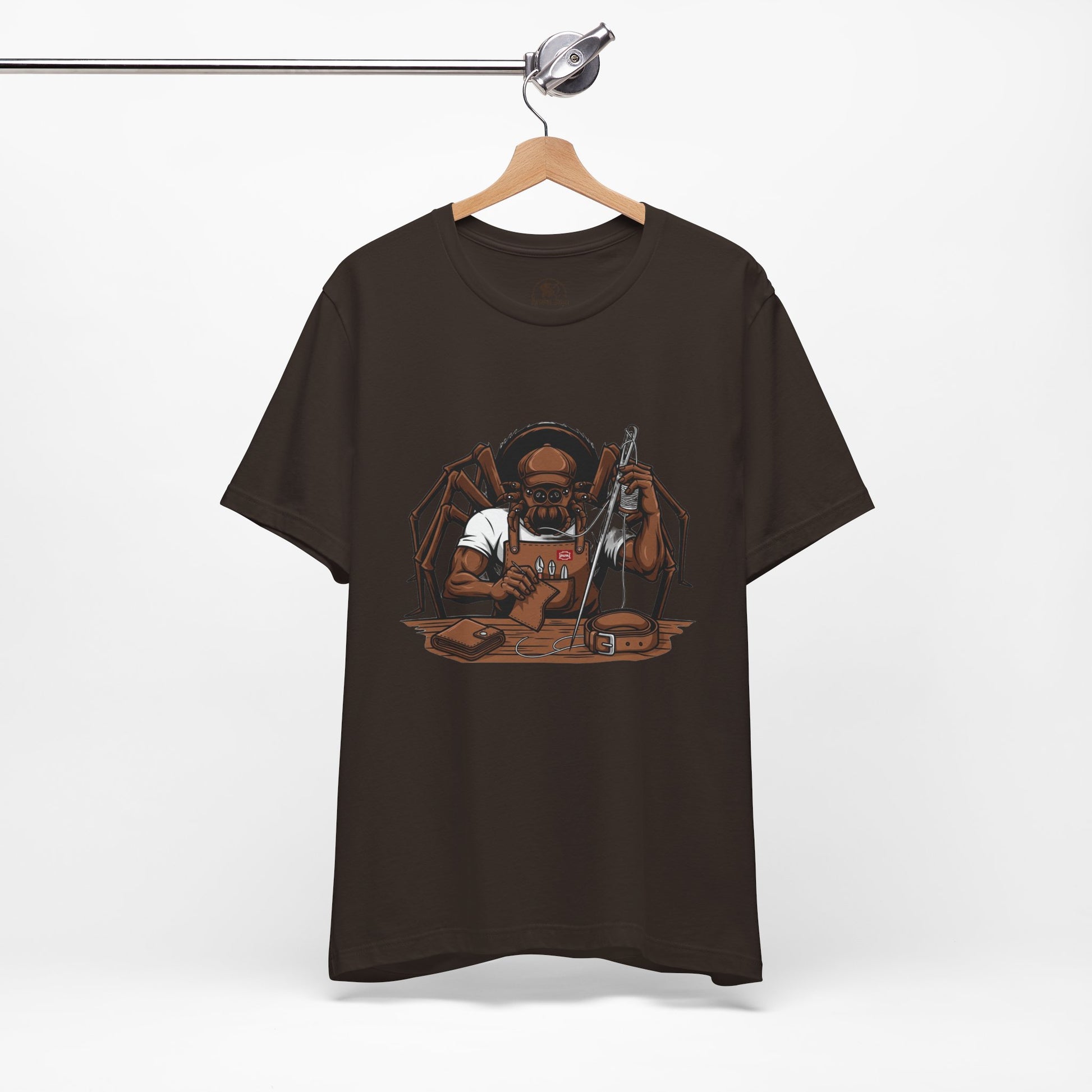 Spider-Man Graphic Tee for Unisex, Fun Short Sleeve Jersey Top, Perfect Gift for Comic Lovers, Casual Wear, Halloween Costume Essential - ArtOm_farm™ LEATHER 