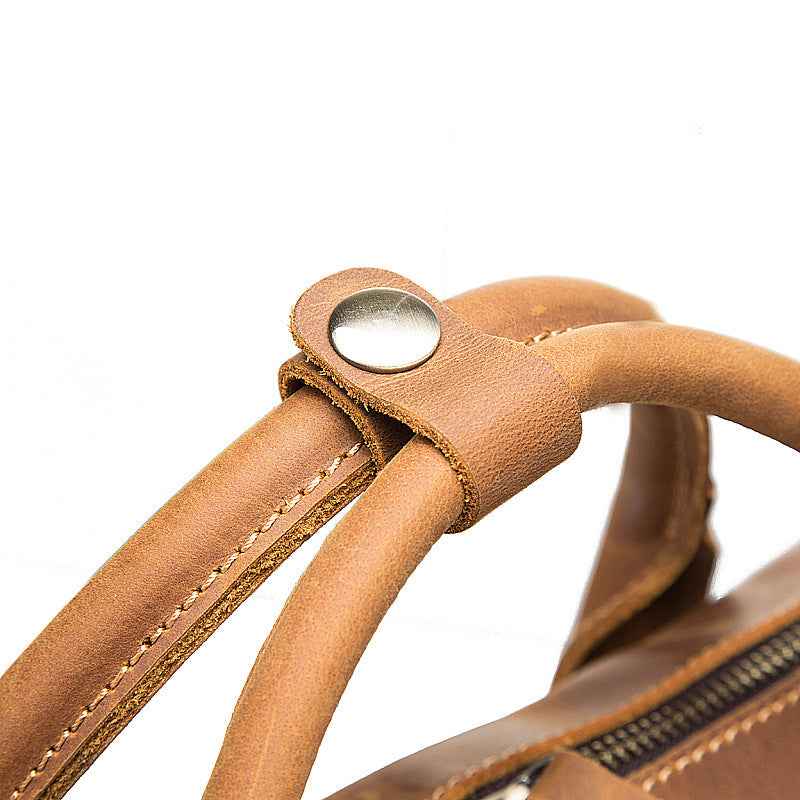 Vintage Leather Men's Bag Crafted from Crazy Horse Leather - ArtOm_farm™ LEATHER