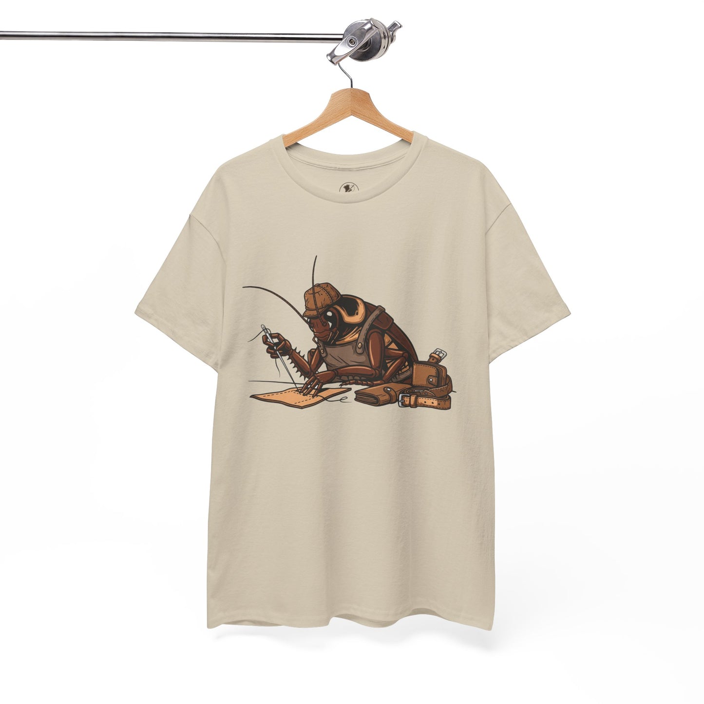 Creative Fishing Tee - Eco-Friendly Fishing Shirt with Cartoon Crab Design, Perfect Gift for Fisherman, Unisex Heavy Cotton Tee - ArtOm_farm™ LEATHER 