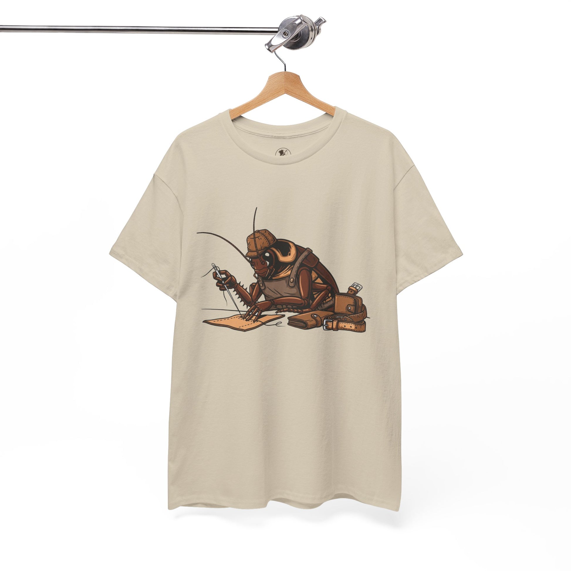Creative Fishing Tee - Eco-Friendly Fishing Shirt with Cartoon Crab Design, Perfect Gift for Fisherman, Unisex Heavy Cotton Tee - ArtOm_farm™ LEATHER 