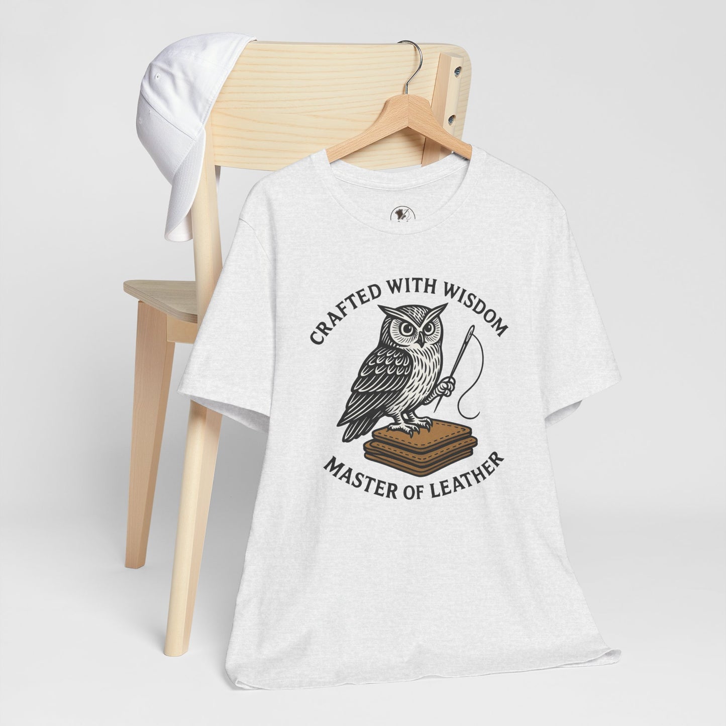 Wise Owl Unisex Tee - Unique Animal Design, Eco-Friendly Apparel for Crafters and Style Enthusiasts - ArtOm_farm™ LEATHER 