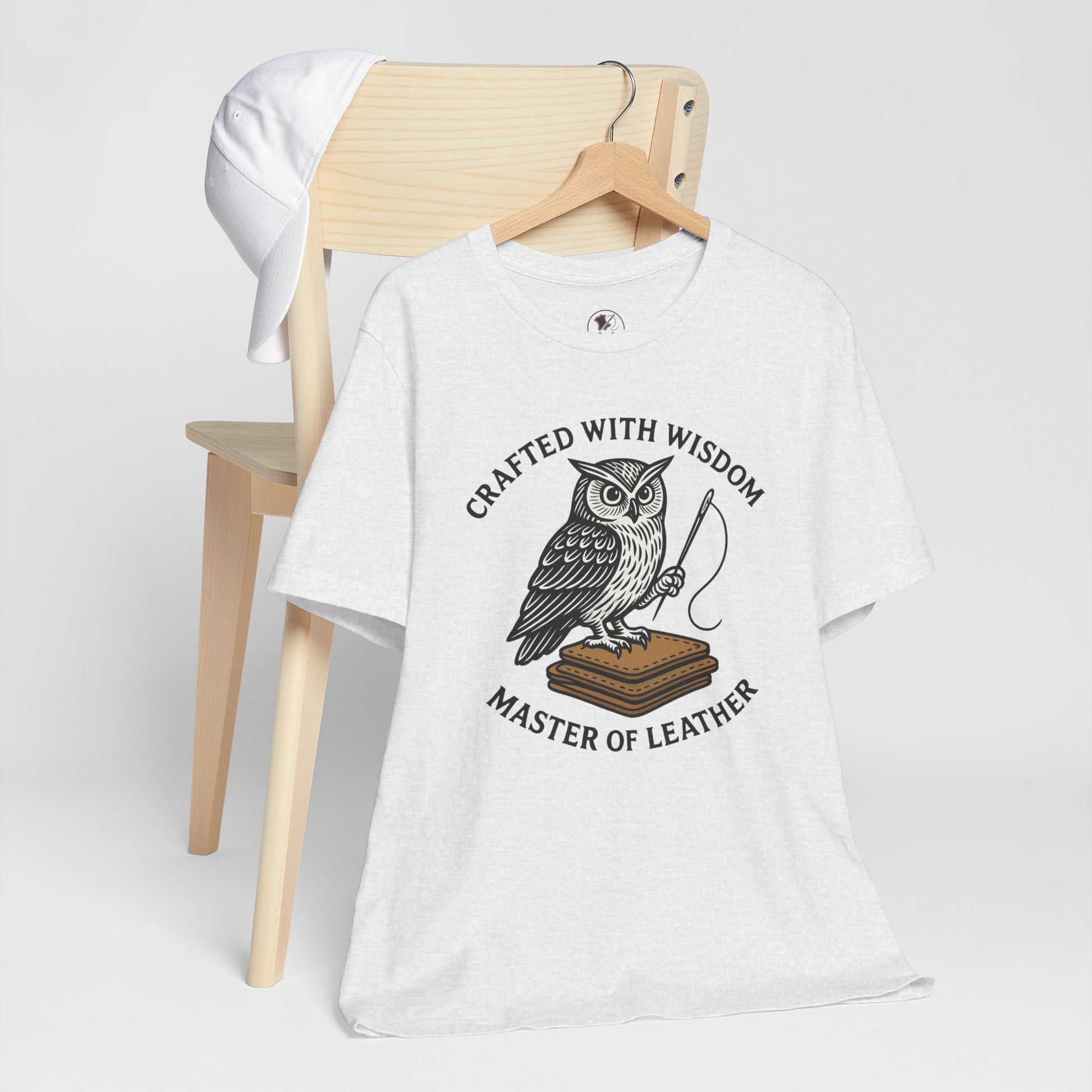 Wise Owl Unisex Tee - Unique Animal Design, Eco-Friendly Apparel for Crafters and Style Enthusiasts - ArtOm_farm™ LEATHER 