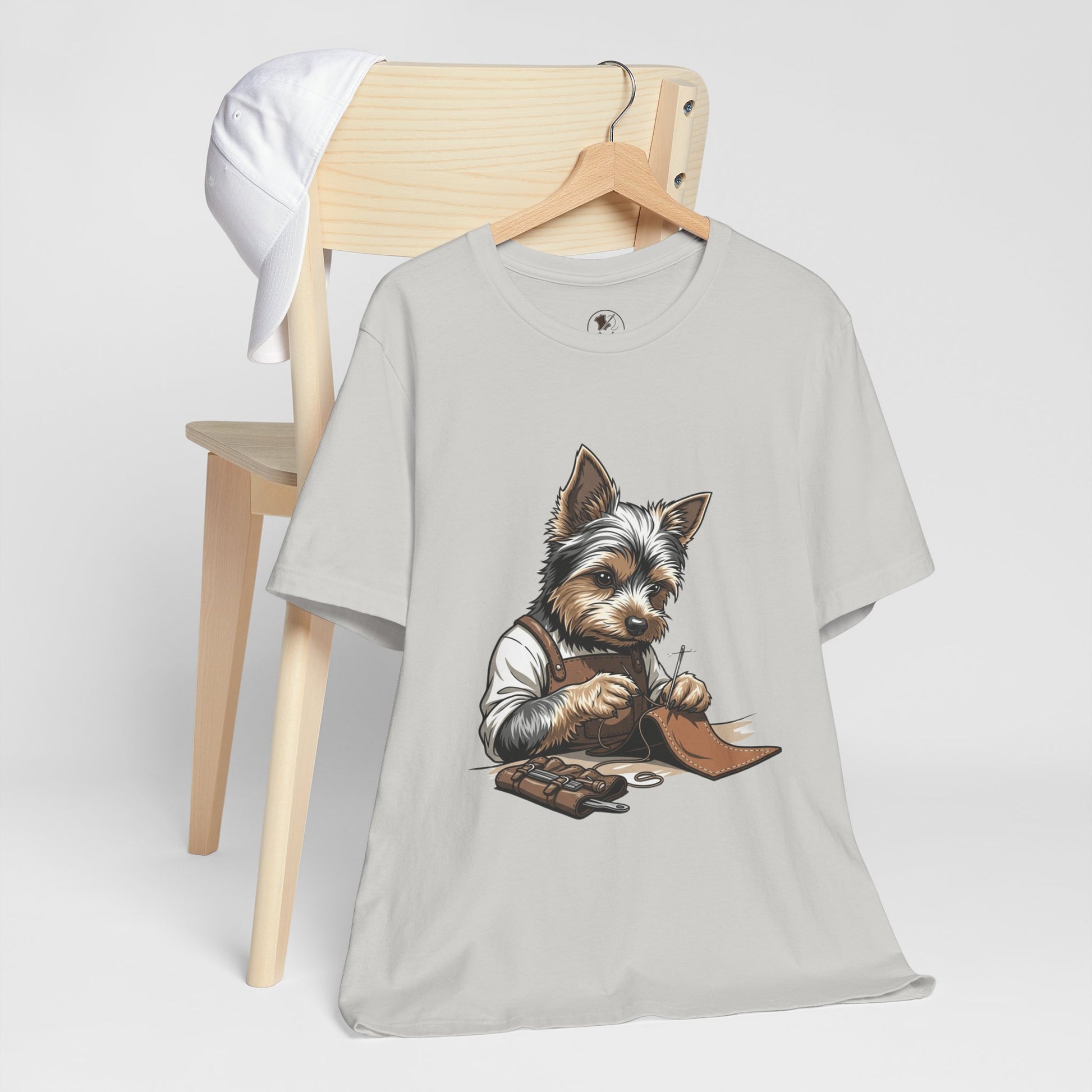 Crafty Canine T-Shirt, Funny Dog Lover Gift, Cute Animal Tee for Pet Owners, Casual Wear for Artisan Friends - ArtOm_farm™ LEATHER 