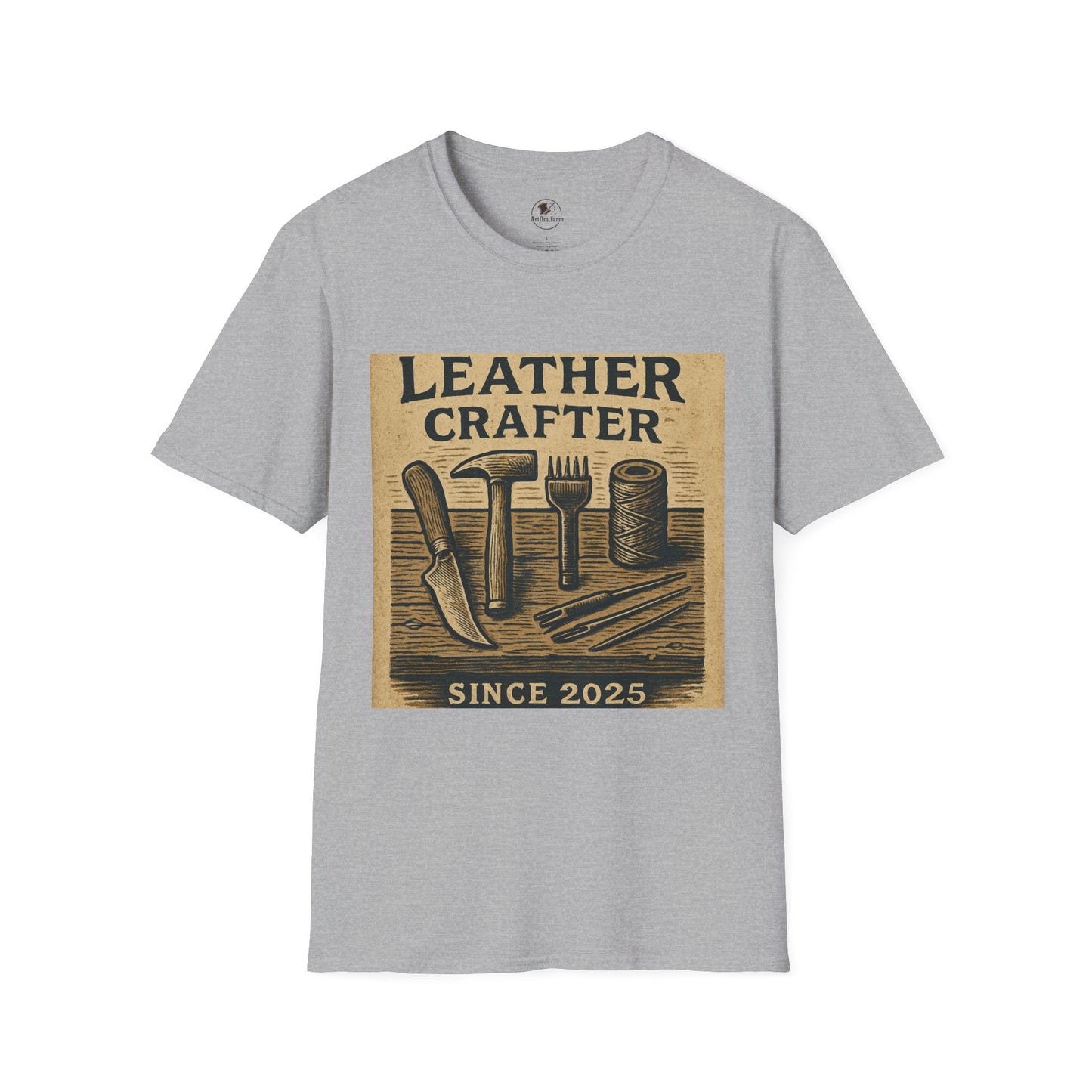 Leatherworking T-Shirt for Enthusiasts, Unisex Softstyle Tee for Craft Workshops and Holidays, Durable and Stylish Gift - ArtOm_farm™ LEATHER