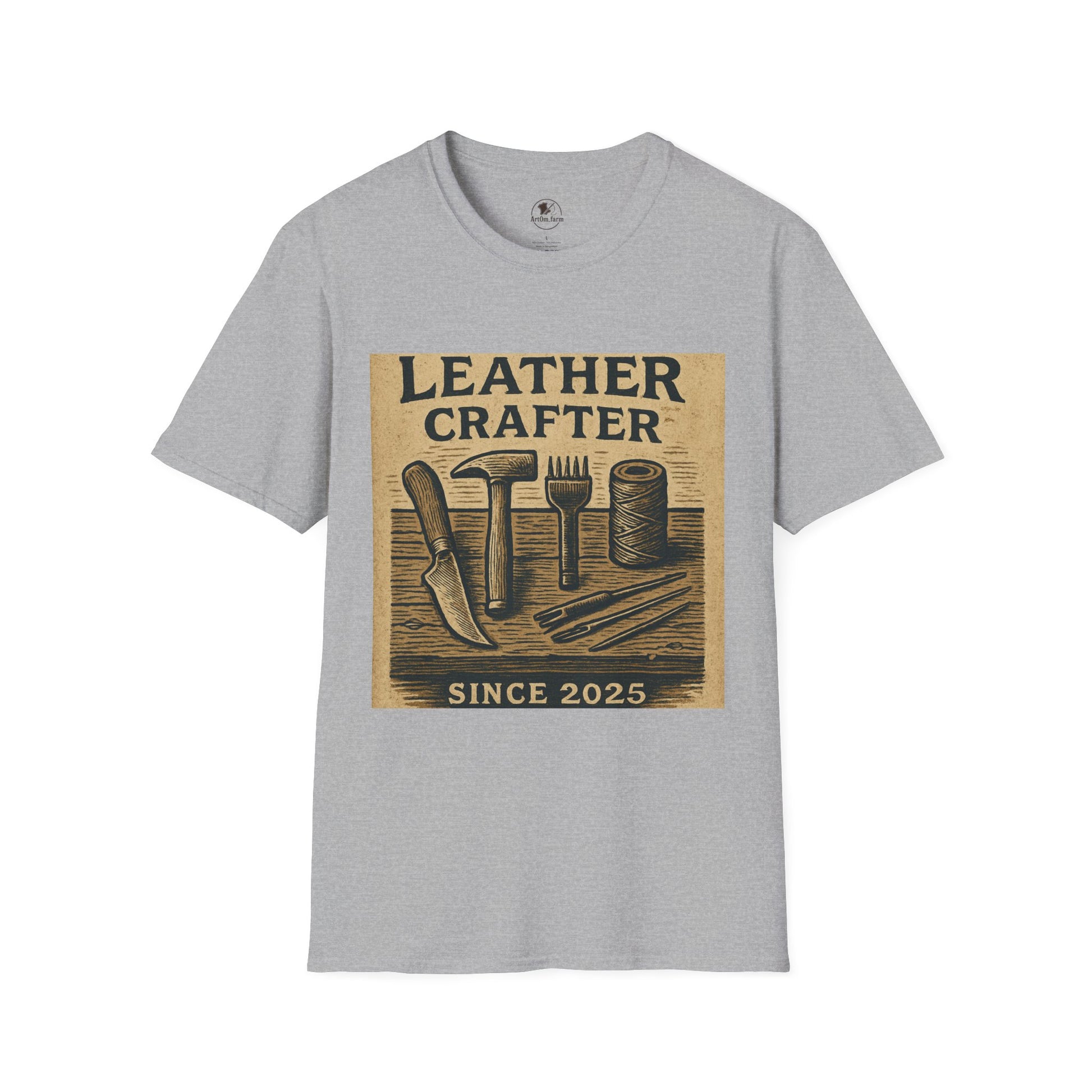 Leatherworking T-Shirt for Enthusiasts, Unisex Softstyle Tee for Craft Workshops and Holidays, Durable and Stylish Gift - ArtOm_farm™ LEATHER