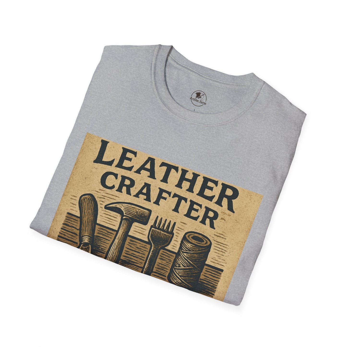 Leatherworking T-Shirt for Enthusiasts, Unisex Softstyle Tee for Craft Workshops and Holidays, Durable and Stylish Gift - ArtOm_farm™ LEATHER