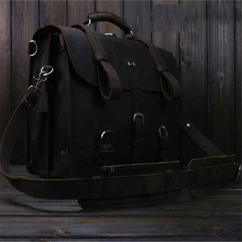 Vintage Leather Duffle Bag - Your Stylish Crazy Horse Leather Travel Companion - ArtOm_farm™ LEATHER