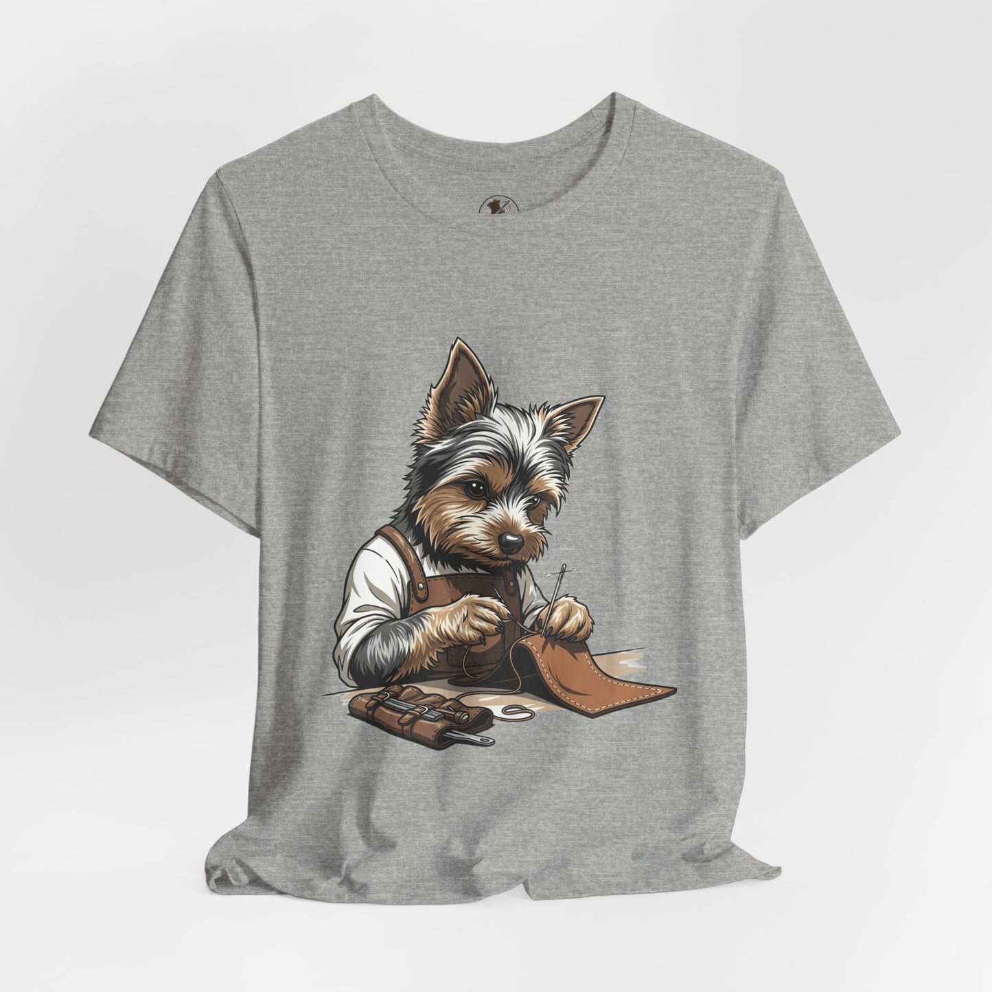 Crafty Canine T-Shirt, Funny Dog Lover Gift, Cute Animal Tee for Pet Owners, Casual Wear for Artisan Friends - ArtOm_farm™ LEATHER 