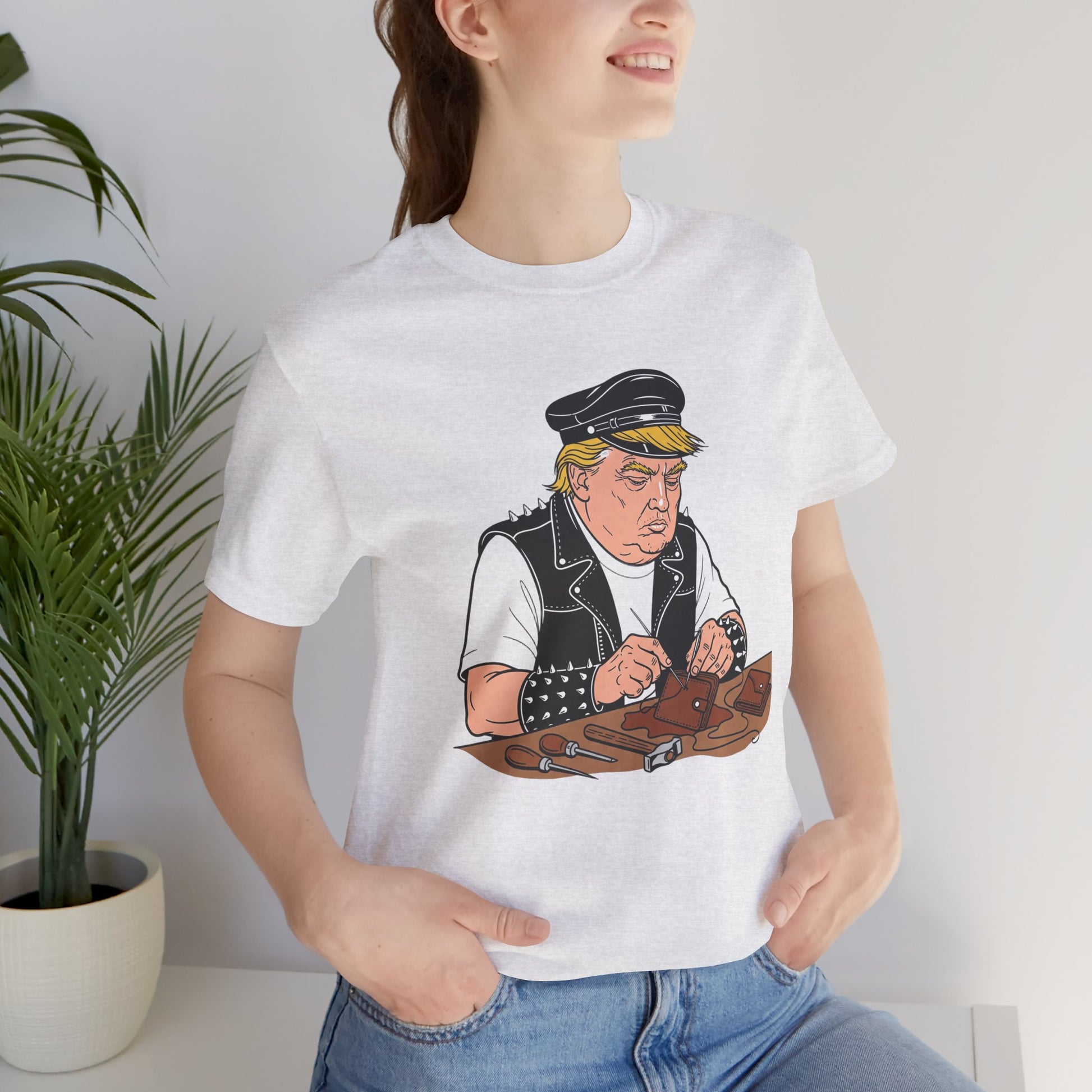 Funny Graphic Tee - Unisex Humorous Shirt for Casual Wear and Unique Gift for Him - ArtOm_farm™ LEATHER 