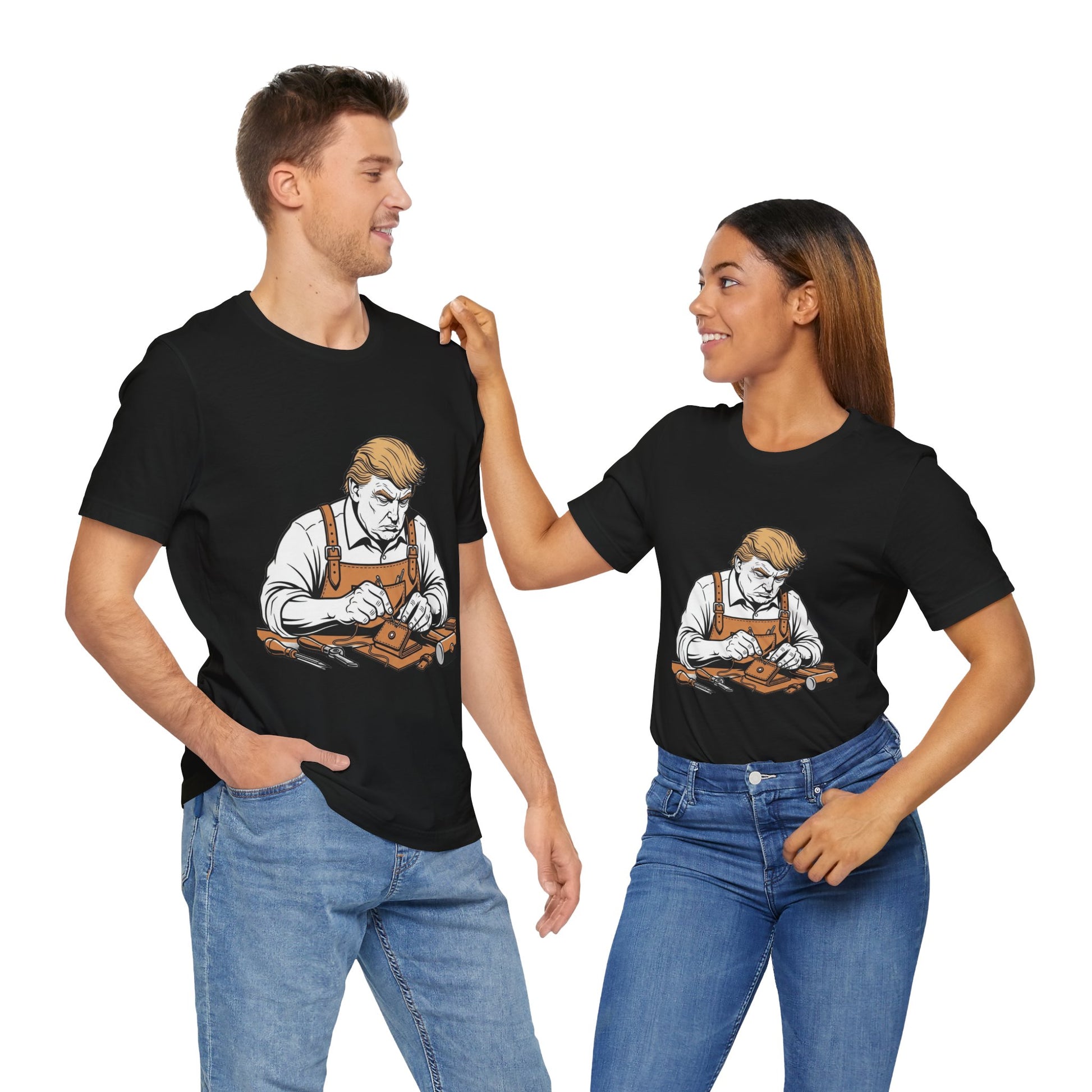 Craftsman Graphic Tee - Workshop T-Shirt for Hobbyists, Unisex Short Sleeve Father's Day Apparel, Artisan Merch - ArtOm_farm™ LEATHER 