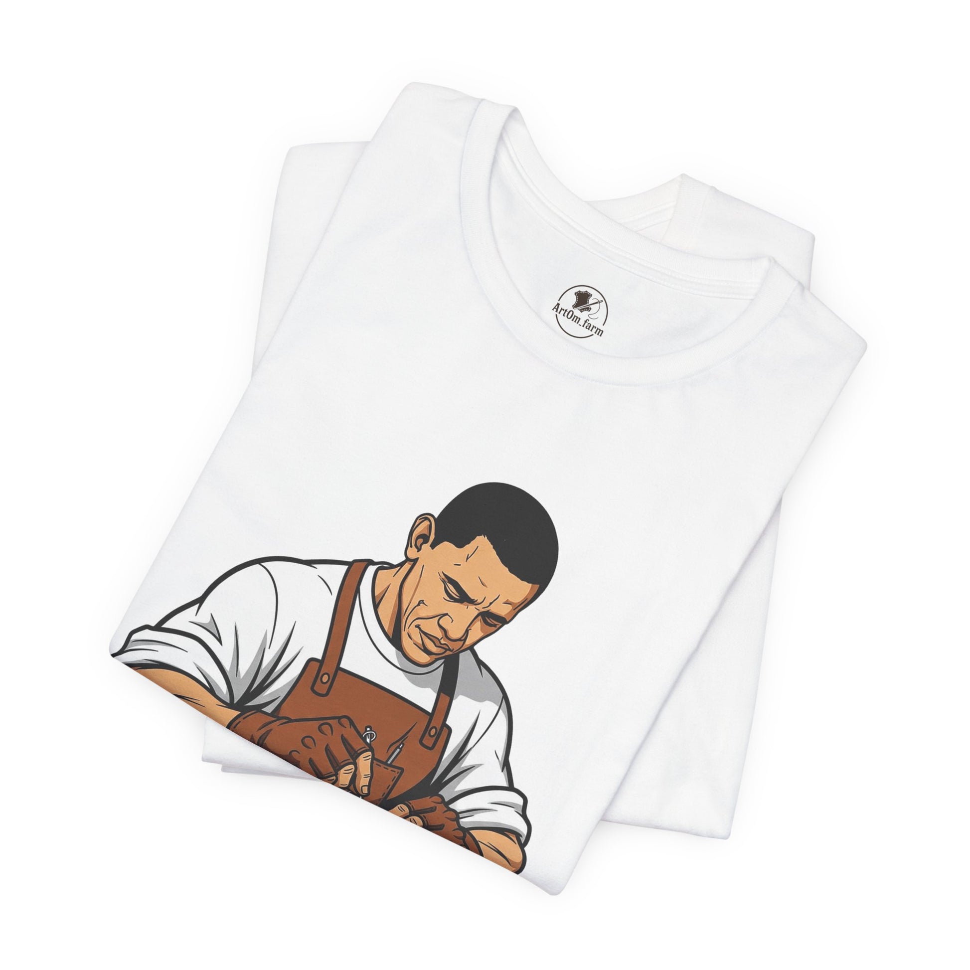 Craftsman Tee for Art Lovers - Unisex Shirt, Handyman Gift for Woodworking Enthusiasts, Perfect Father's Day Gift - ArtOm_farm™ LEATHER