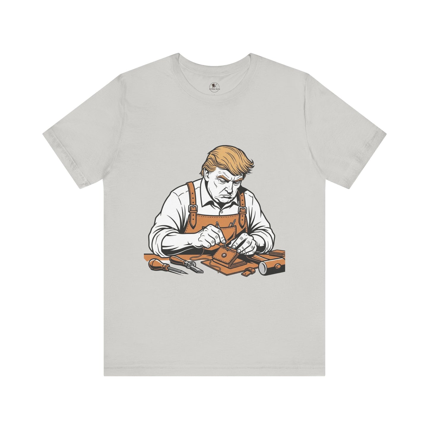 Craftsman Graphic Tee - Workshop T-Shirt for Hobbyists, Unisex Short Sleeve Father's Day Apparel, Artisan Merch - ArtOm_farm™ LEATHER