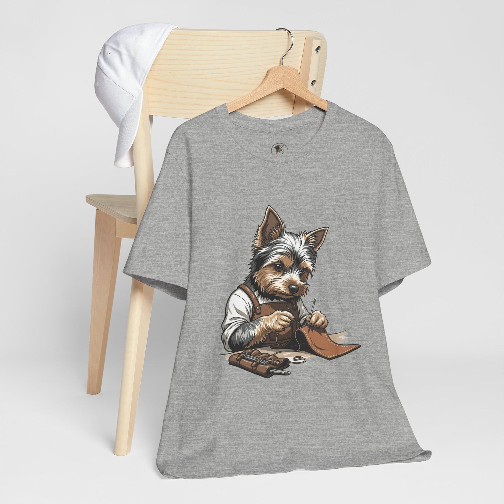 Crafty Canine T-Shirt, Funny Dog Lover Gift, Cute Animal Tee for Pet Owners, Casual Wear for Artisan Friends - ArtOm_farm™ LEATHER 