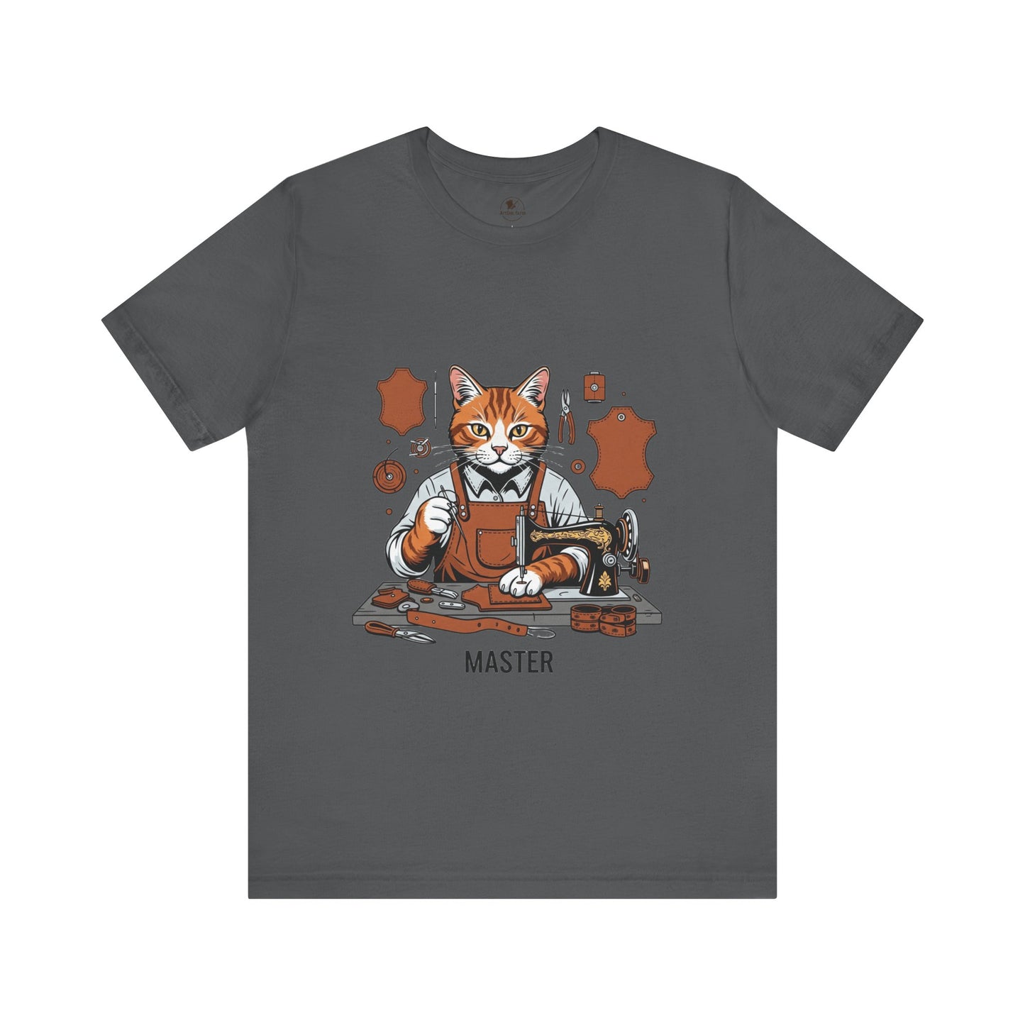 Crafty Cat Master Tee - Funny Cat Shirt for Unisex Pet Lovers, Unique Cat Apparel Gift for Cat Owners - ArtOm_farm™ LEATHER