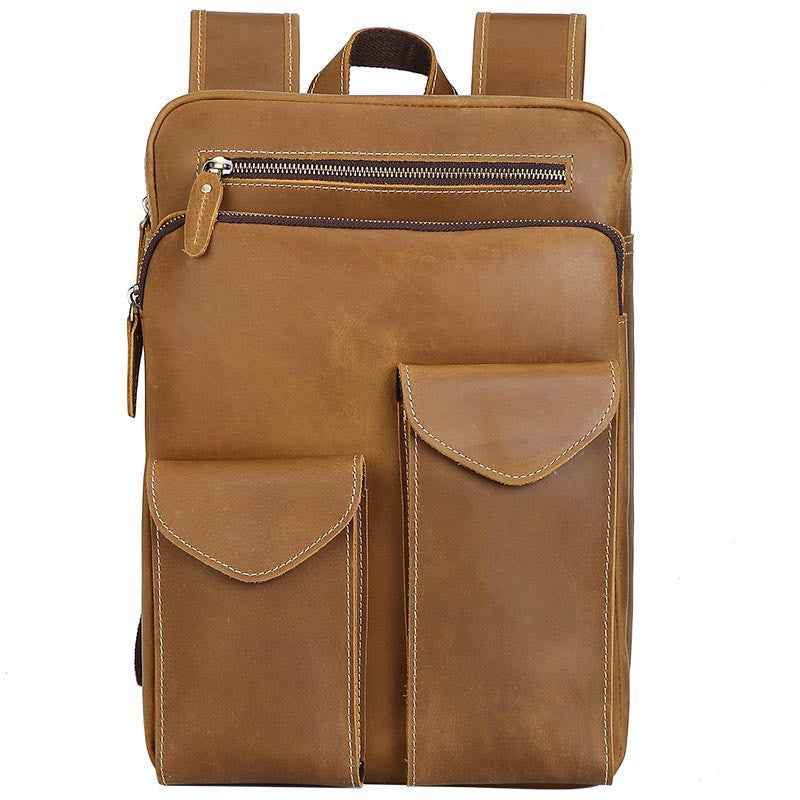 Crazy Horse Leather Backpack for Travel - Durable & Stylish Design - ArtOm_farm™ LEATHER