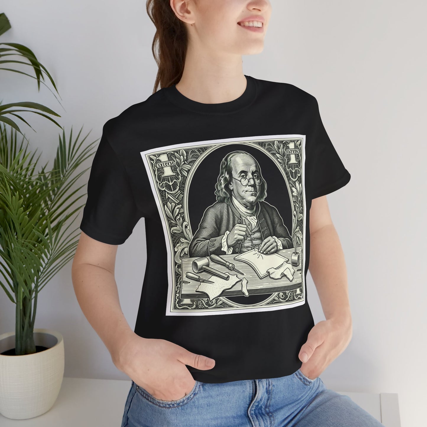 Benjamin Franklin Vintage Tee - Unisex Short Sleeve Shirt Perfect for History Lovers and Unique Teacher Gifts - ArtOm_farm™ LEATHER 