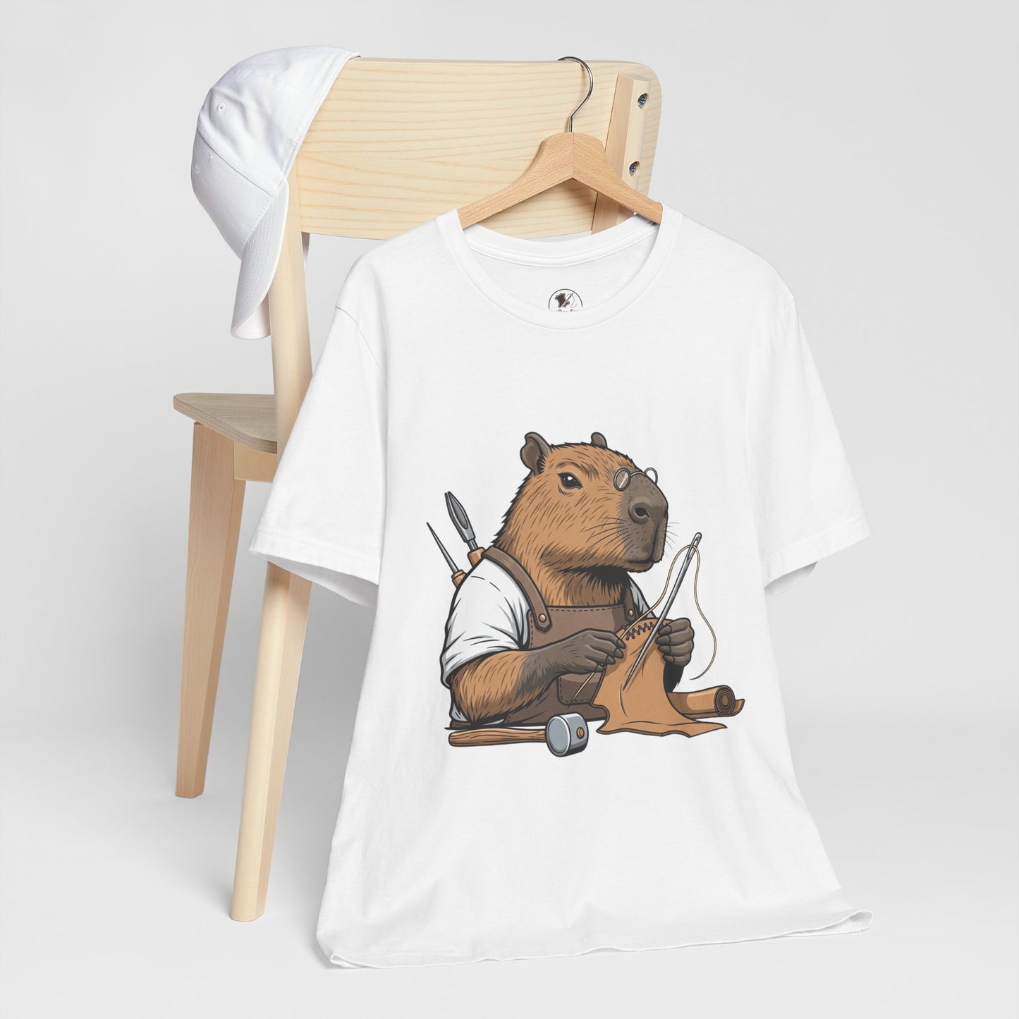 Crafty Beaver T-Shirt - Cute Animal Graphic Tee for Nature Lovers, Eco-Friendly Casual Wear - ArtOm_farm™ LEATHER