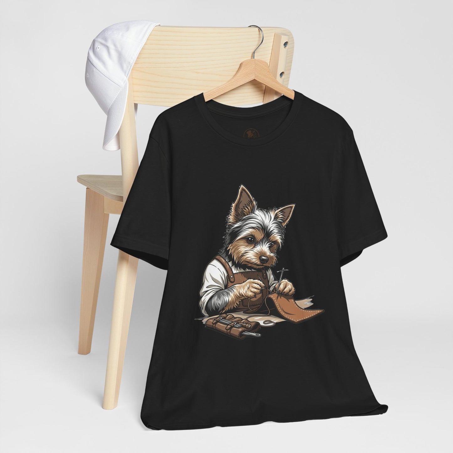 Crafty Canine T-Shirt, Funny Dog Lover Gift, Cute Animal Tee for Pet Owners, Casual Wear for Artisan Friends - ArtOm_farm™ LEATHER 