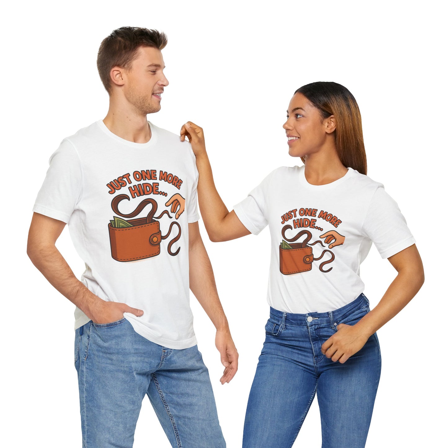 Funny Money Hide T-Shirt - Unisex Jersey Tee for Finance Lovers, Humorous Gift for Casual Wear, Perfect for Birthdays and Holidays - ArtOm_farm™ LEATHER