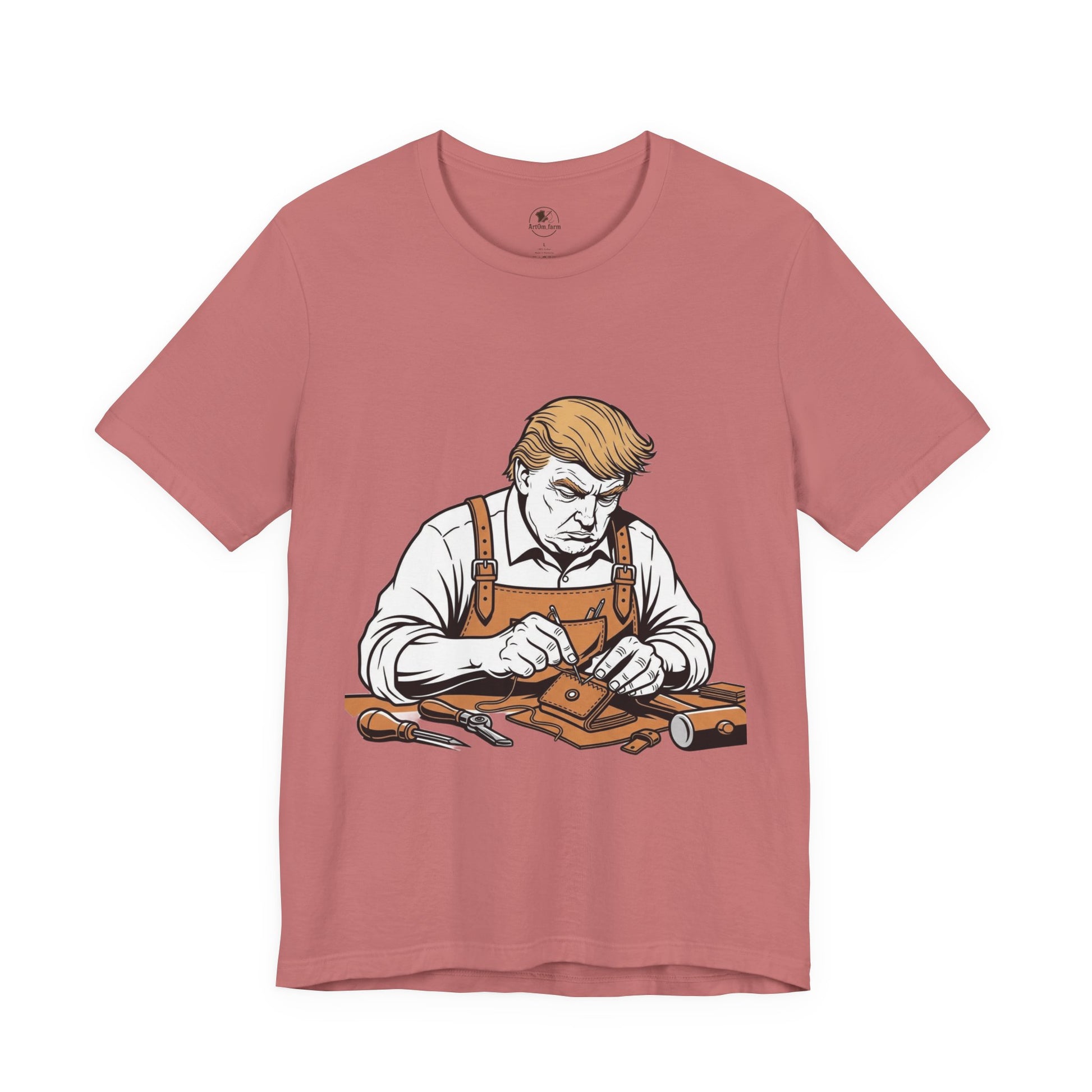 Craftsman Graphic Tee - Workshop T-Shirt for Hobbyists, Unisex Short Sleeve Father's Day Apparel, Artisan Merch - ArtOm_farm™ LEATHER 