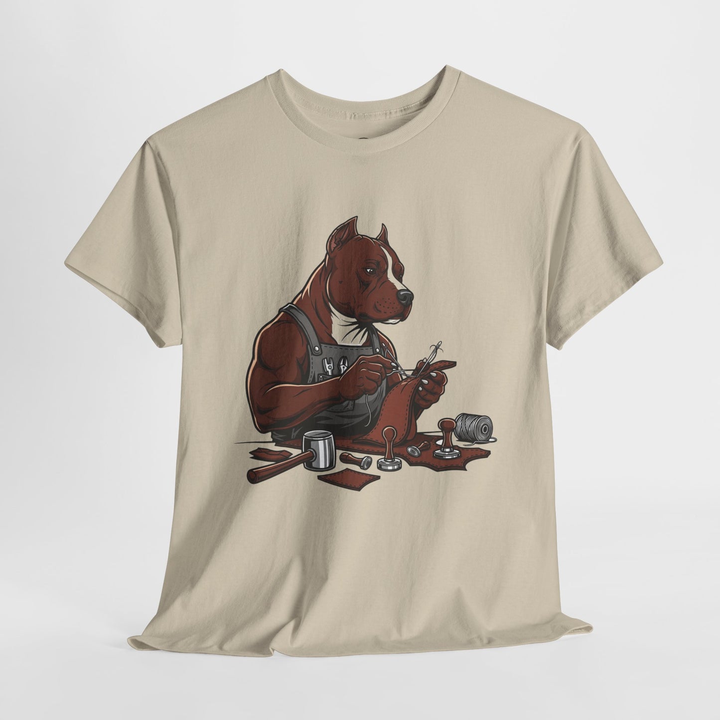 Artistic Dog Lover Tee - Casual Graphic T-Shirt for Pet Owners, Ideal Gift for Birthdays and Holidays - ArtOm_farm™ LEATHER 
