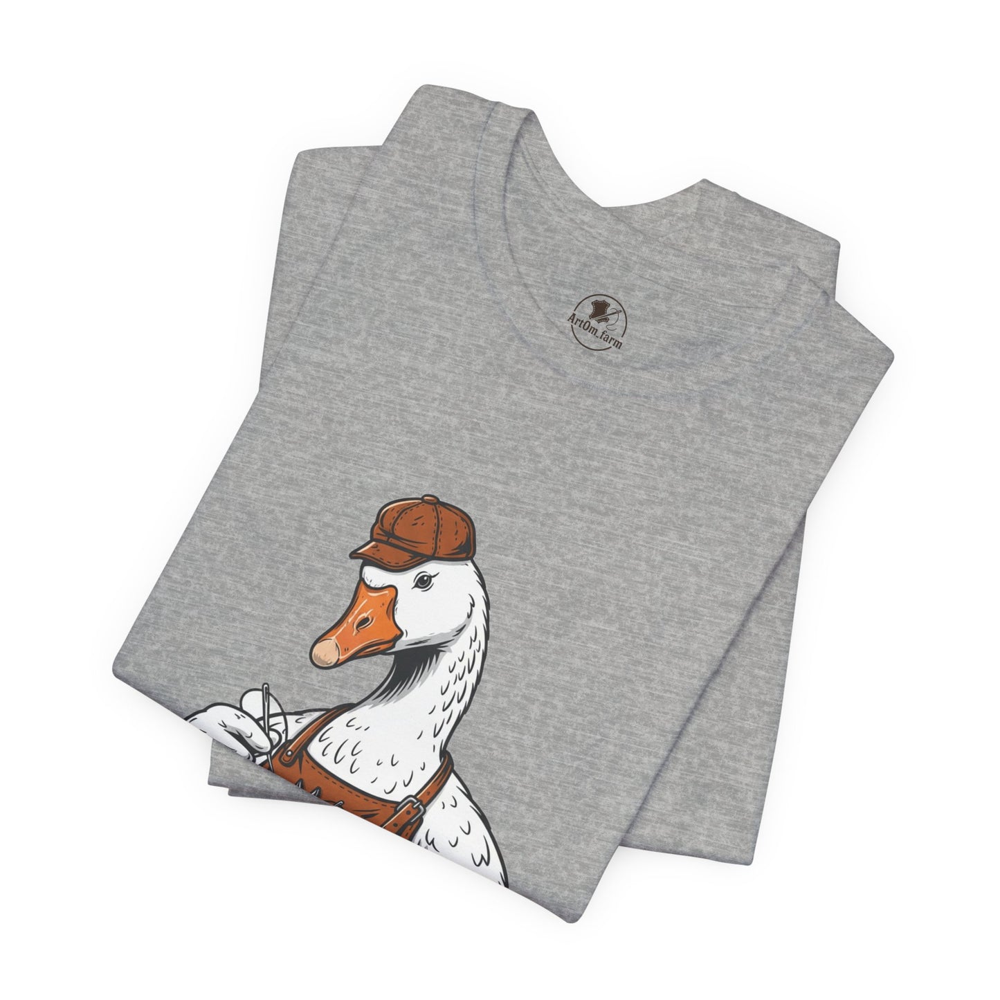 Creative Duck Artisan Tee - Unisex Graphic T-Shirt, Unique Gift for Crafters, Fun Animal Shirt, Artisan Duck Tee - ArtOm_farm™ LEATHER 