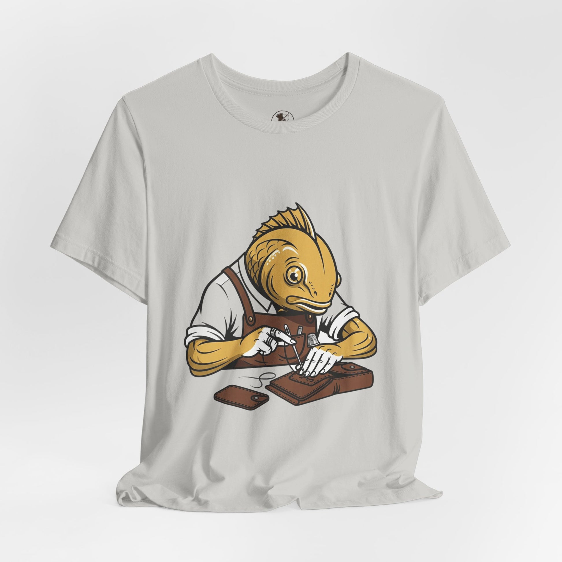 Creative Fish Artist Tee - Unique Graphic Tee for Art Lovers, Eco-Friendly Casual Wear - ArtOm_farm™ LEATHER 