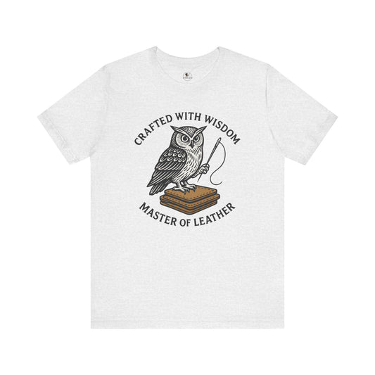 Wise Owl Unisex Tee - Unique Animal Design, Eco-Friendly Apparel for Crafters and Style Enthusiasts - ArtOm_farm™ LEATHER