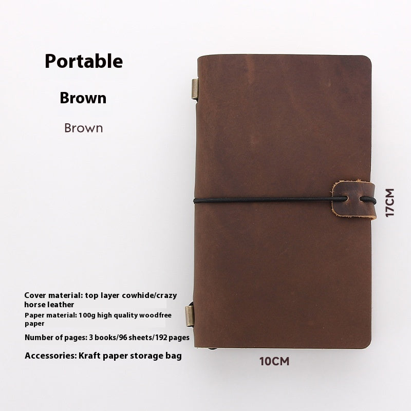 Crazy Horse Leather Notebook - High-Grade Business Diary - ArtOm_farm™ LEATHER 
