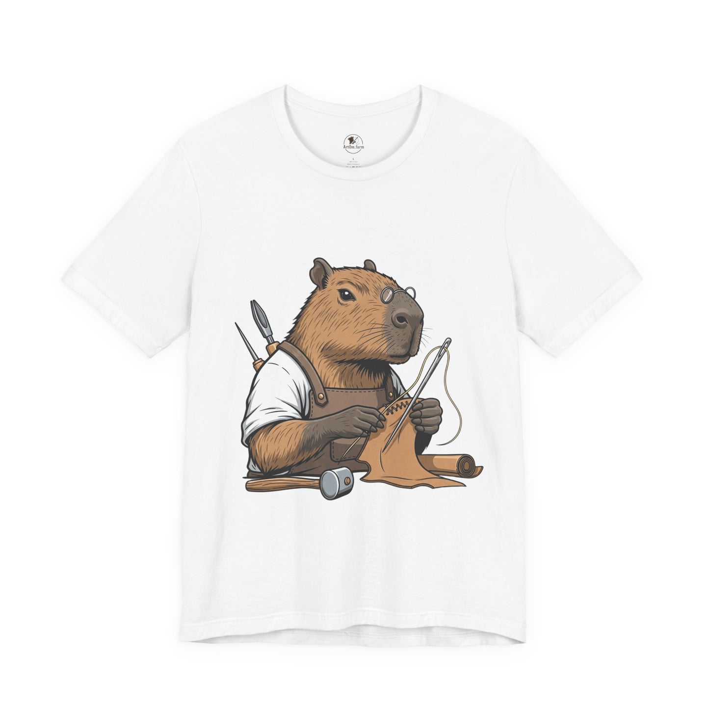 Crafty Beaver T-Shirt - Cute Animal Graphic Tee for Nature Lovers, Eco-Friendly Casual Wear - ArtOm_farm™ LEATHER