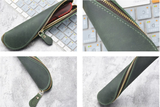 Vintage Leather Pencil Case - Timeless Style Meets Functionality - ArtOm_farm™ LEATHER 